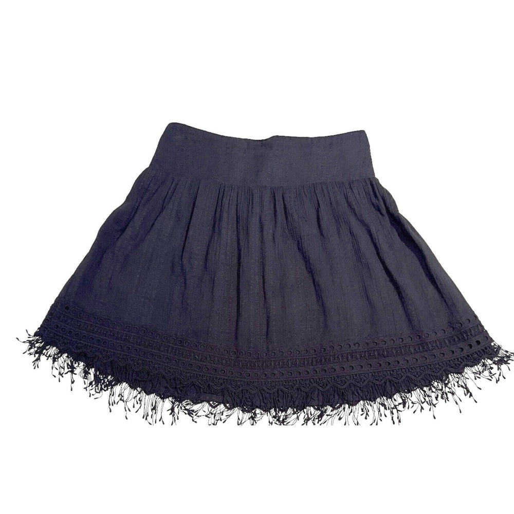 Kivari Mini Skirt Med Black Boho Crochet Lace Tassel Fringe  Whimsygoth‎ Gypsy